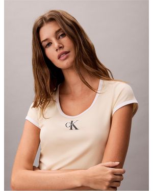 Calvin Klein Jeans Slim Cotton Stretch Ringer T-Shirt - Multicolor