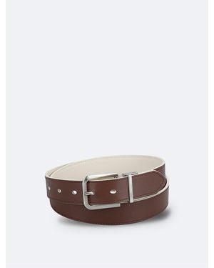 Calvin Klein Bevel Edge Reversible Belt - White