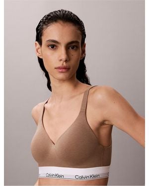 Calvin Klein Icon Cotton Modal Lift Bralette - Brown