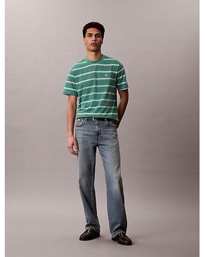 Calvin Klein Jeans Stripe Monogram T-Shirt - Green