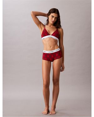 Calvin Klein Icon Cotton Modal Boyshort - Red