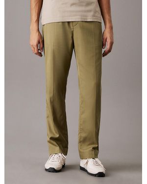Calvin Klein Lyocell Blend Jogger Trousers - Natural
