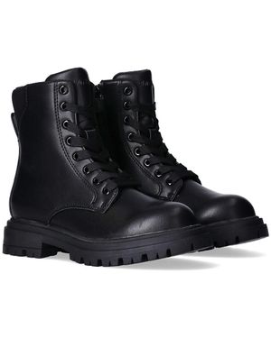 Calvin Klein Kids Easy-Zip Lug Lace-Up Boots - Black