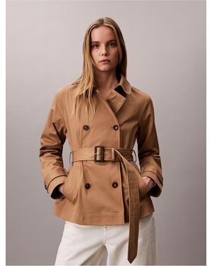 Calvin Klein Short Trench Coat - Multicolor