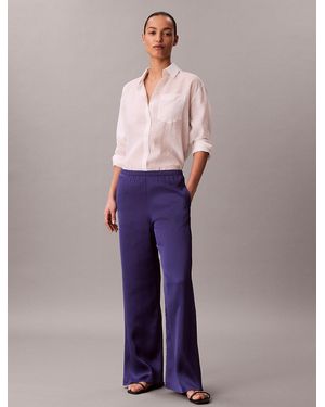 Calvin Klein Hammered Satin Textured Trousers - Purple