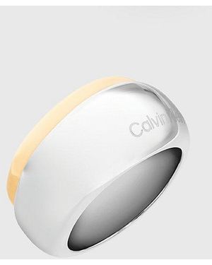 Calvin Klein Zweifarbiger Klobiger Ring - Weiß
