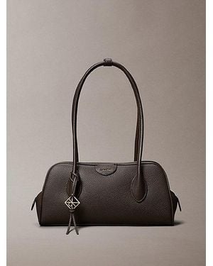 Calvin Klein Emblem Logo Pebble Shoulder Bag - Grey