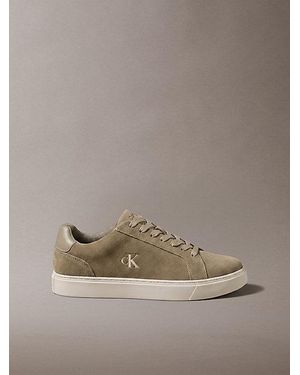 Calvin Klein Jeans Ck Baseline Suede Signature Logo Trainers - Grey