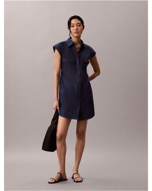 Calvin Klein Calvin Klein Utility Shirt Dress - Blue