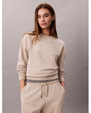 Calvin Klein Premium Terry Sweatshirt - Natural
