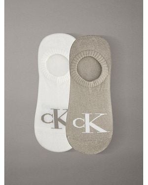 Calvin Klein Jeans 2 Pack Soft Cotton Invisible Socks - Grey
