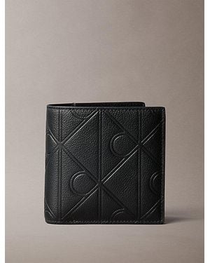 Calvin Klein In Drieën Gevouwen Rfid-Portemonnee Van Volnerf Leer - Zwart