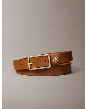 Calvin Klein Cinturón con herraje de piel con monograma - Multicolor