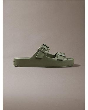 Calvin Klein Paco Contoured Buckle Sandals - Brown