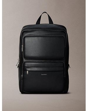 Calvin Klein Raised Logo Structured Backpack - Black