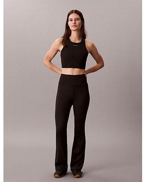 Calvin Klein Sneldrogende Flared Sportlegging Met Hoge Taille - Zwart
