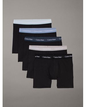 Calvin Klein 5 Pack Boxer Briefs - Cotton Stretch - Black