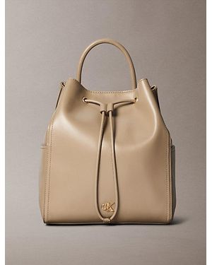 Calvin Klein Monogram Drawstring Backpack - Natural
