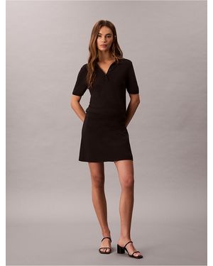 Calvin Klein Ponte Mini Skirt - Brown