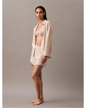 Calvin Klein Woven Viscose Sleep Shorts - Brown