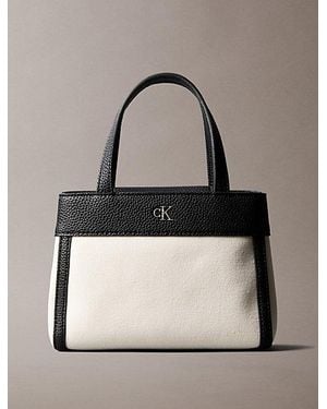 Calvin Klein Cotton Canvas Mini Tote Bag - Natural
