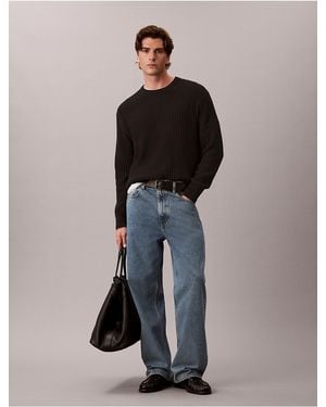 Calvin Klein Calvin Klein Cotton Tuck Stitch Sweater - Black