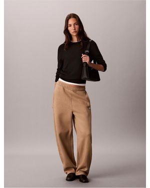 Calvin Klein Calvin Klein Monologo Wide Leg Pants - Brown