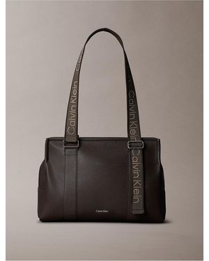 Calvin Klein Logo Strap Tote Bag - Gray