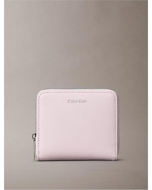 Calvin Klein Foil Logo Square Zip Wallet - Pink