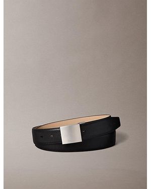 Calvin Klein Pebbled Leather Plaque Buckle Belt - Multicolour