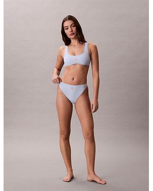 Calvin Klein Bikinibroekje Met Hoge Uitsnijding - Paars