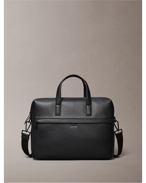 Calvin Klein Pebbled Laptop Bag - Gray