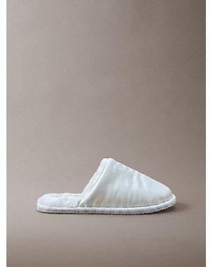 Calvin Klein Satin And Faux Fur Slippers - Metallic