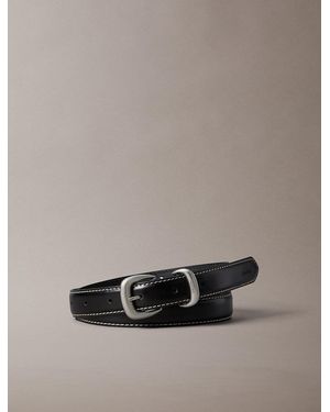 Calvin Klein Leather Sculpted Hardware Belt - Multicolour