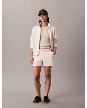 Calvin Klein Calvin Klein Logo Tape Terry Shorts - Natural
