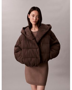 Calvin Klein Water Repellent Blanket Puffer Jacket - Brown