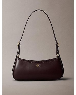 Calvin Klein Schultertasche Mit Monogramm-Logo-Metallelement - Braun