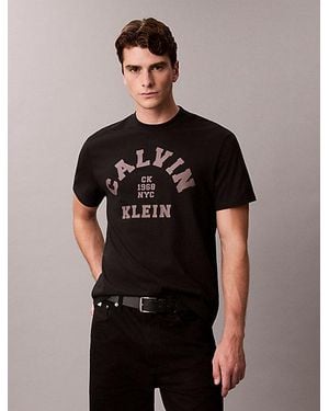 Calvin Klein Jeans Varsity Logo Graphic Relaxed T-Shirt - Black
