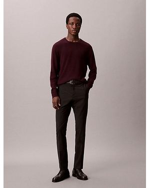 Calvin Klein Pantalones slim de lana tropical - Negro