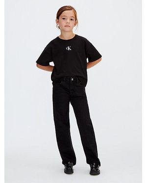 Calvin Klein Jeans Mid Rise Straight Jeans - Black