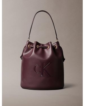 Calvin Klein Embossed Monogram Logo Bucket Bag - Multicolour