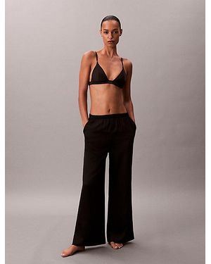 Calvin Klein Satin Sheen Pyjama Trousers - Black