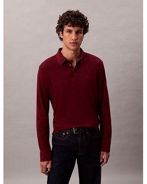 Calvin Klein Langärmliges Poloshirt - Rot