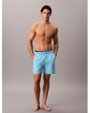 Calvin Klein Double Waistband Swim Shorts - Blue