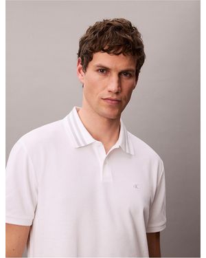 Calvin Klein Calvin Klein Monogram Pique Tipped Classic Polo Shirt - Multicolor