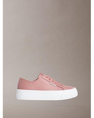 Calvin Klein Valentina Leather Platform Trainers - Pink