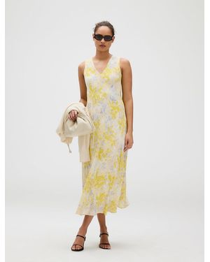 Calvin Klein Flared Viscose Printed Dress - Metallic