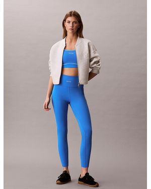 Calvin Klein Legging Da Palestra 7/8 A Vita Alta Ad Asciugatura Rapida - Blu
