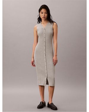Calvin Klein Calvin Klein Smooth Cotton Midi Dress - Natural