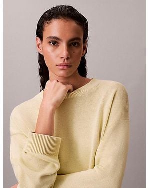 Calvin Klein Jersey holgado de algodón con cuello redondo - Neutro